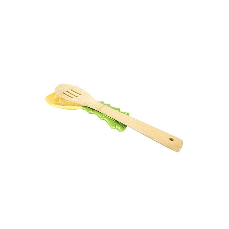 Tropical Owl Ceramic Spoon Rest, BBQ, Baking, Kitchen Cooking, Desserts, Blue