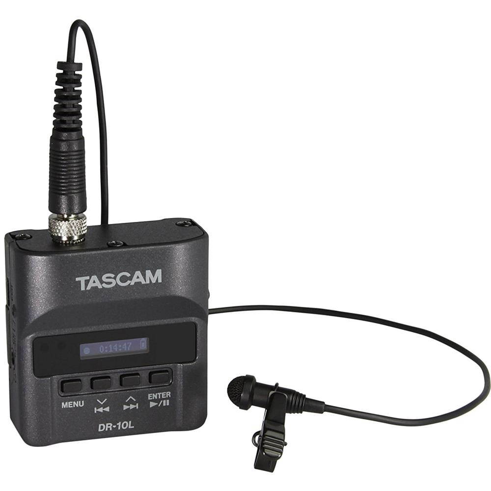 Tascam DR-10L Portable Digital Studio Recorder w/Lavaliere Mic 2-Pack Bundle