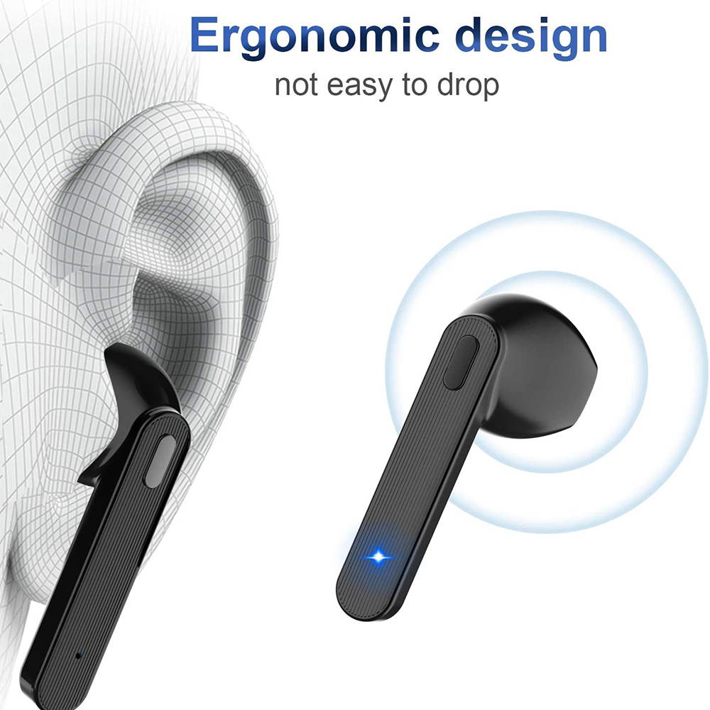 Wireless Headphones, Ephram Bluetooth 5.0 Wireless EarphonesAuto Pairing Bluetooth Earbuds TWS Stereo HiFi Wireless Headphones for Running Sports in-Ear with Type-C Charging with Mic Headset (Black)