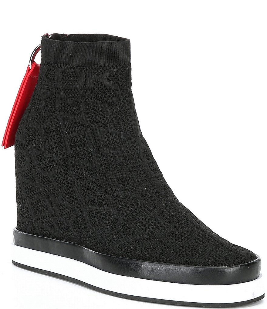DKNY Sawyer Logo Knit Wedge Sneakers