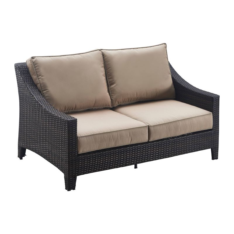 Tahoe Outdoor Three-Seater Sofa - Brown Wicker - Serta
