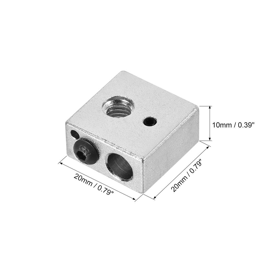 Aluminum Heater Block, Specialized for MK7 MK8 M6 1.75mm Filament 2pcs