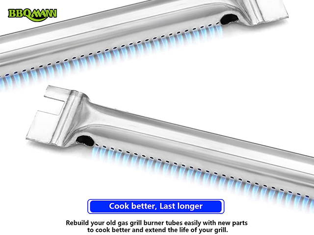 BBQMAN-7508 Burner Tube Set 28-1/8 Inch for Weber spirit 700, genesis silver b/c, genesis gold 2002 and newer models, and 2005 genesis platinum gas grills,Burner Replacement Parts