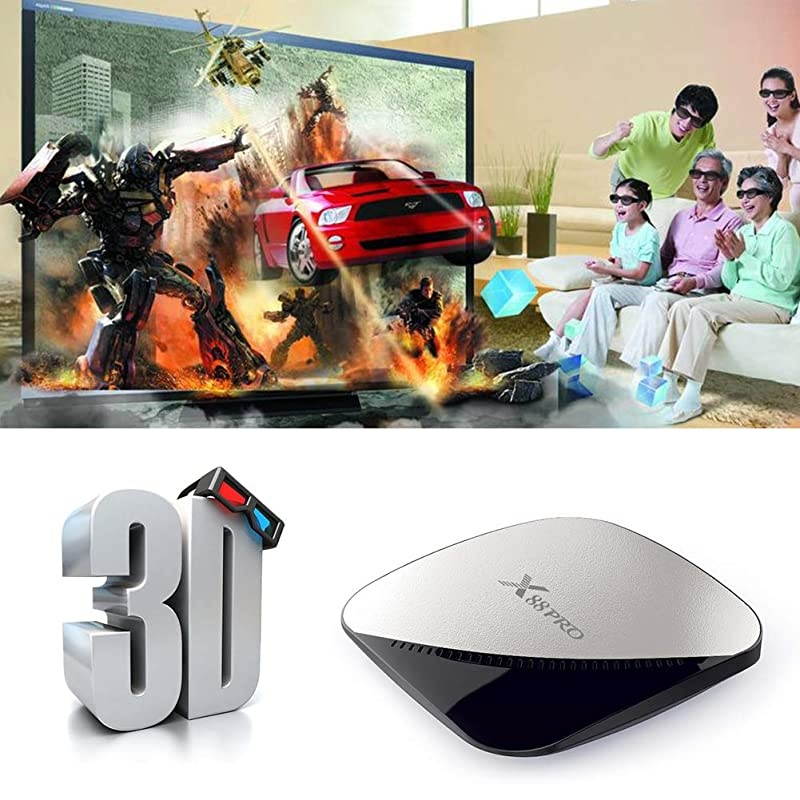 10.0 TV Box, X88 Pro 10 Box 4GB RAM 32GB ROM RK3318 Quad-Core Support 2.4G/5.8G Dual WiFi Bluetooth 4.0 Ethernet LNA 3D 4K