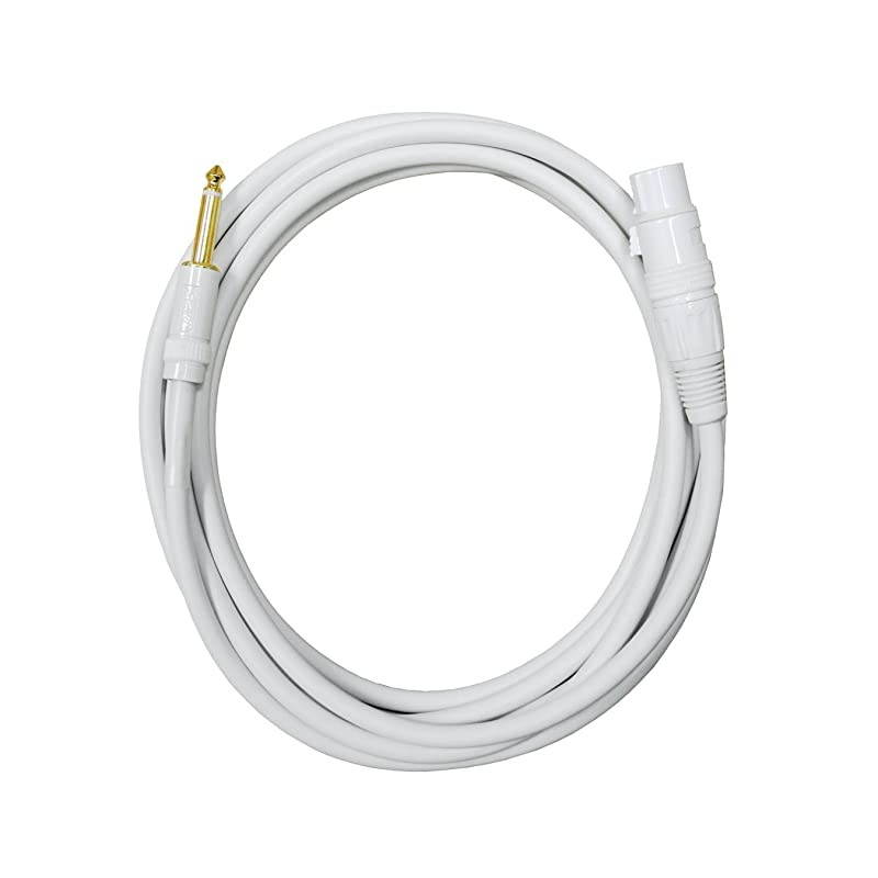 E80212 14quot TS To XLR Female 12 Feet White Color Microphone Cable