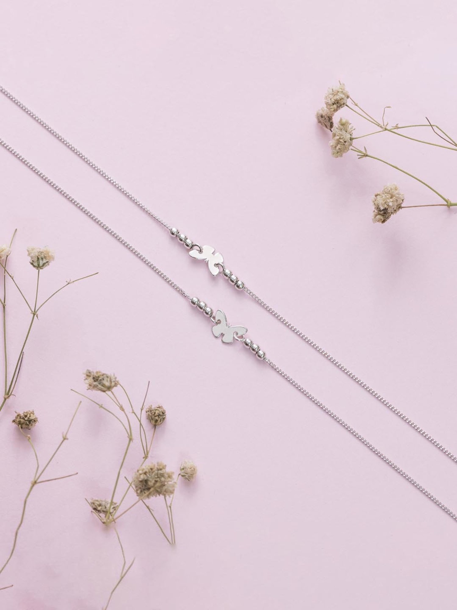 Zavya 92.5 Sterling Silver Anklet for Women (Pair of Anklets) in Rhodium-Plating