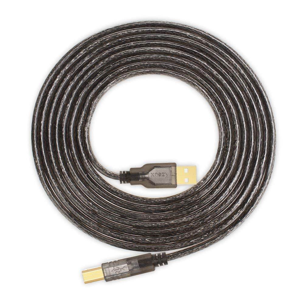 Printer USB Cable 20 Feet USB 2.0 Type A Male to B Male Cord for HP, Canon, Epson, Dell, Samsung etc