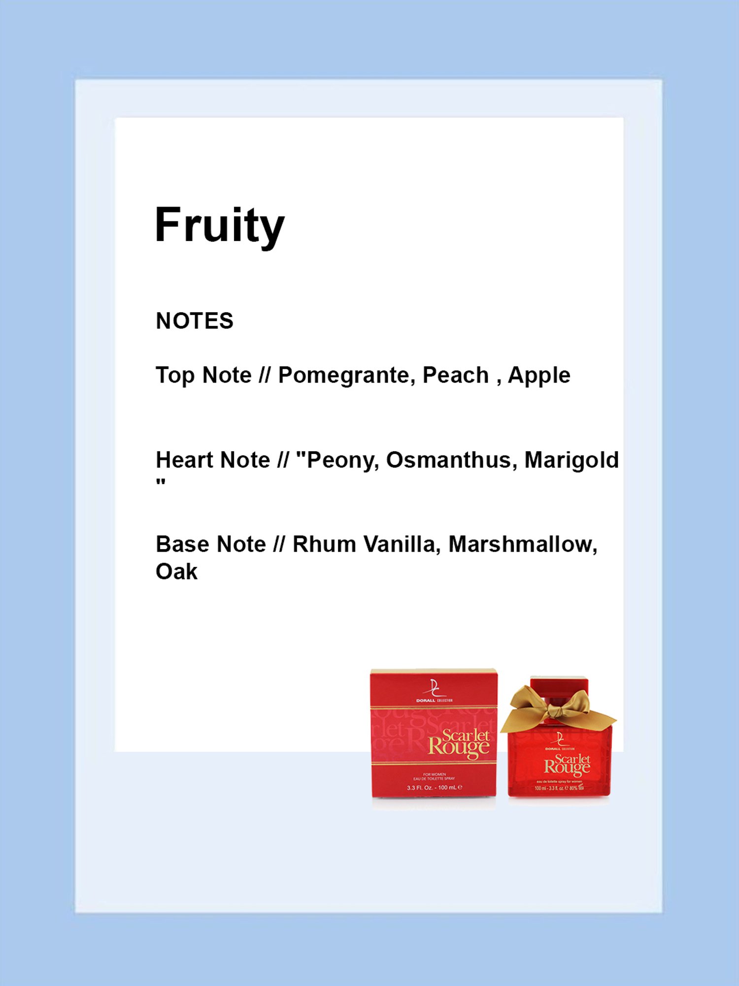 Dorall Collection Scarlet Rouge Eau de Toilette Spray for Women - 100 ml