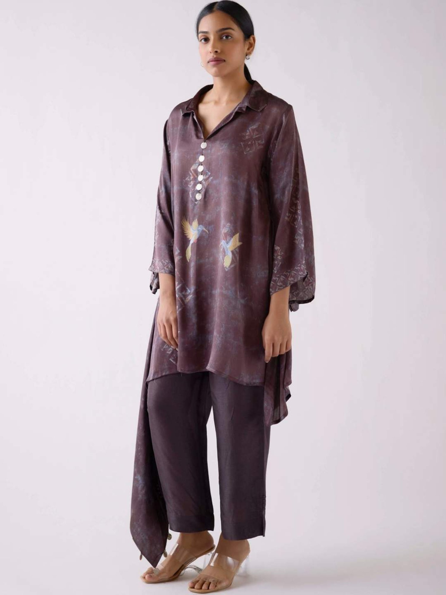 Basanti Kapde aur Koffee Grey Tunic with Pant