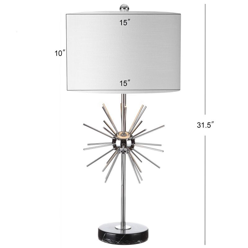 31.5" (Set of 2) Aria Metal/Marble Table Lamp (Includes LED Light Bulb) Chrome - JONATHAN Y