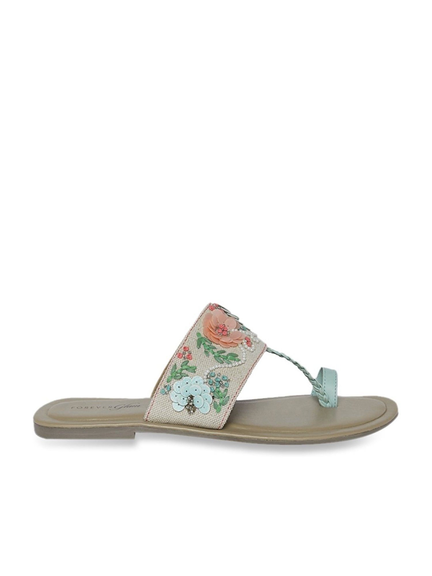 Forever Glam by Pantaloons Women's Sky Blue Toe Ring Sandals