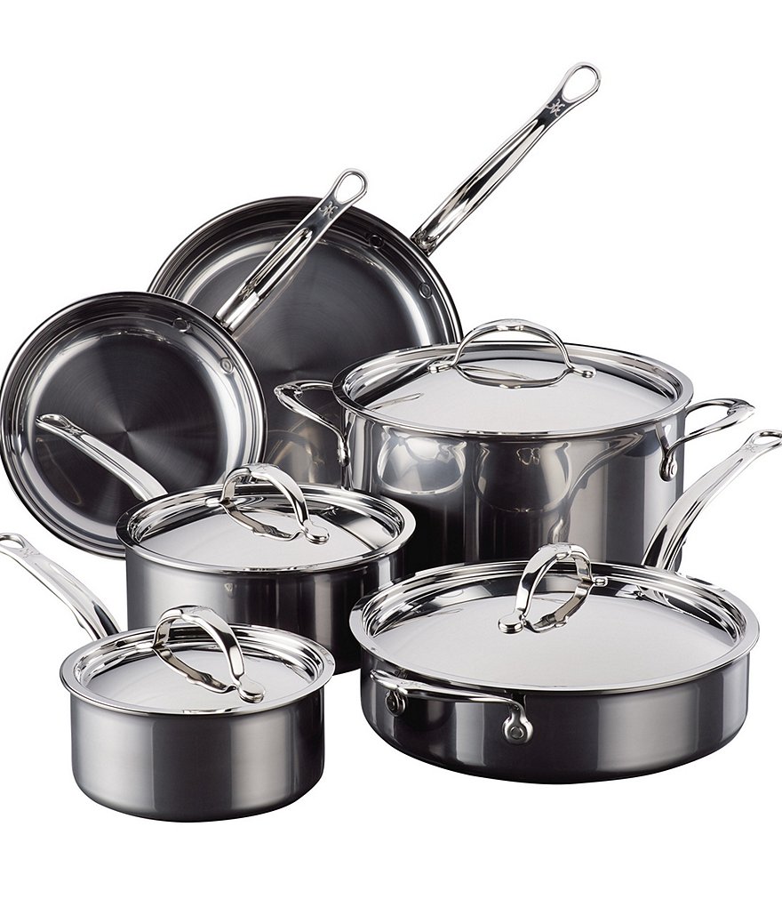 Hestan NanoBond Titanium Stainless Steel Essential Cookware, 10-Piece