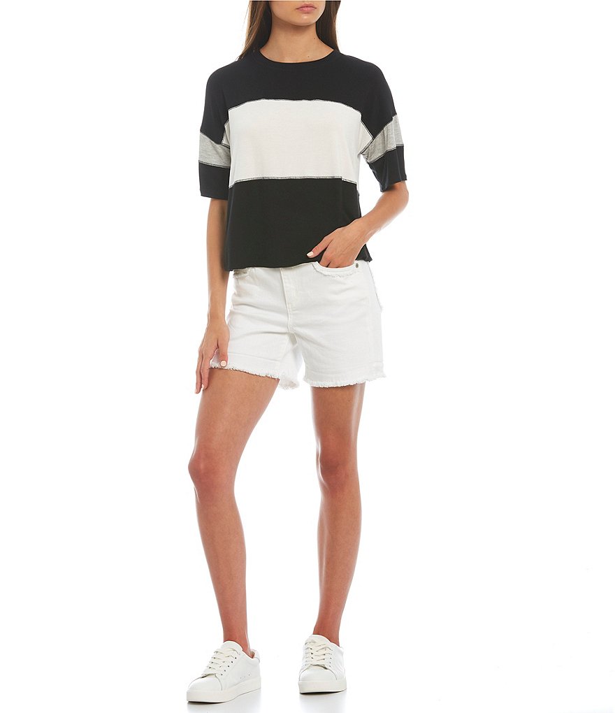 Moa Moa Colorblock Slouchy Short Sleeve Tee