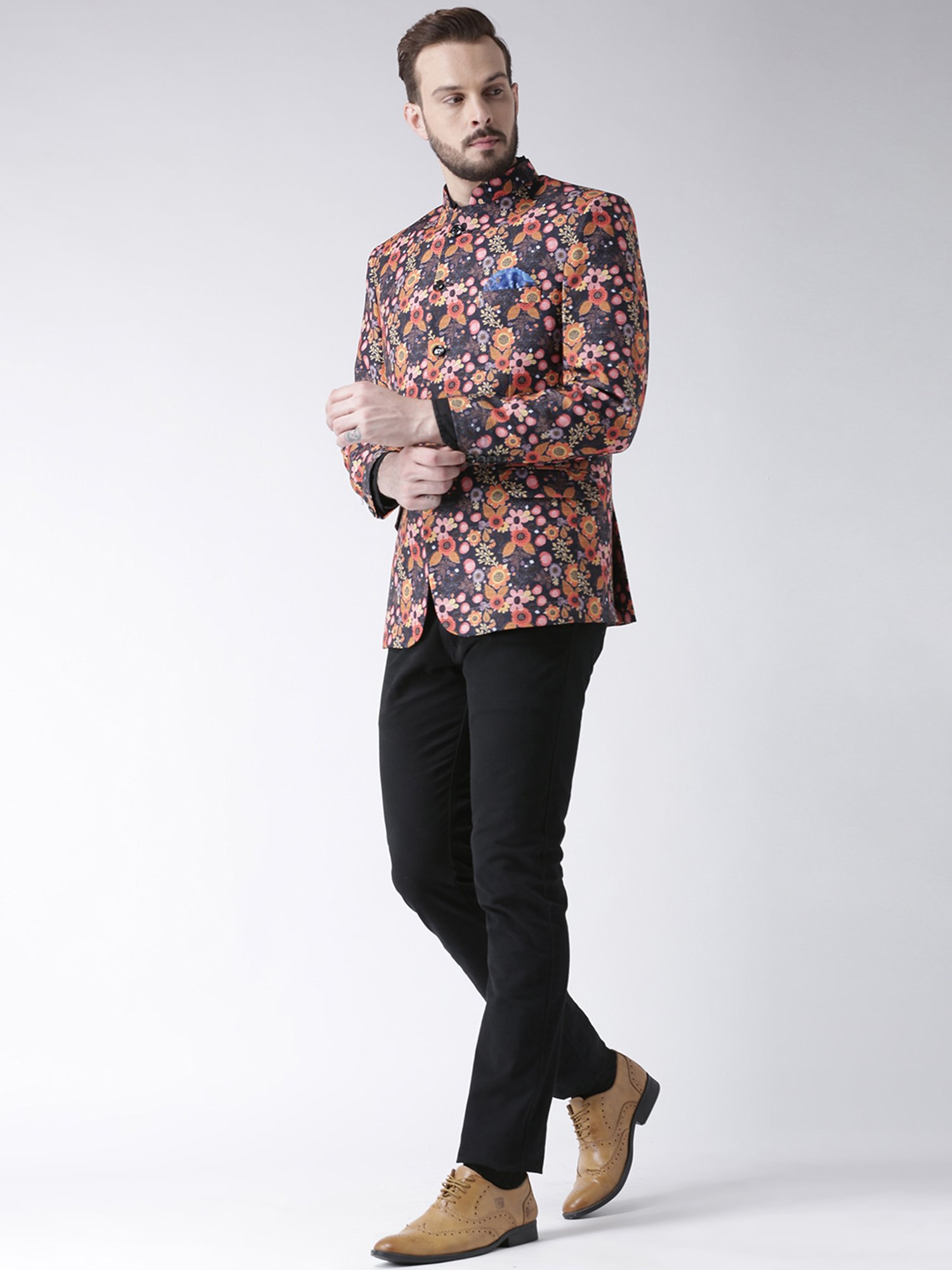 Hangup Plus Multicolor Regular Fit Printed Blazer