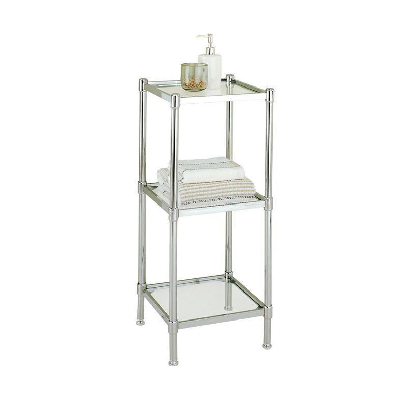 Three Tier Glass Tower Clear/Silver - Neu Home
