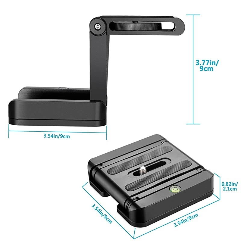 Z Flex Tilt Ball Head with Quick Shoe QR Plate Bracket for Camera Aluminium Alloy with Bubble Level for Canon Nikon Sony Camcorder Tripod Guide Slide