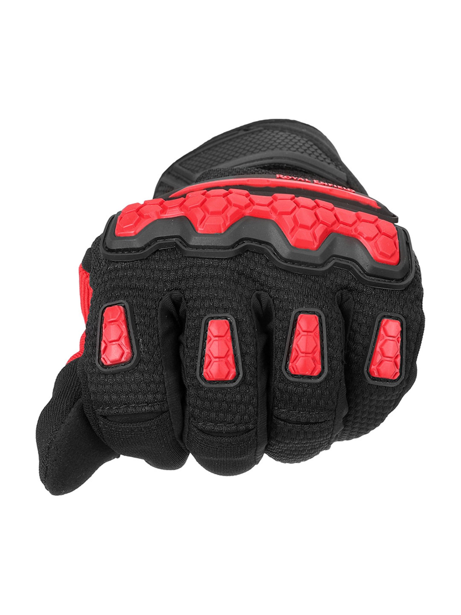 Royal Enfield Red Textured Urban Hustler V2 Riding Gloves - XL