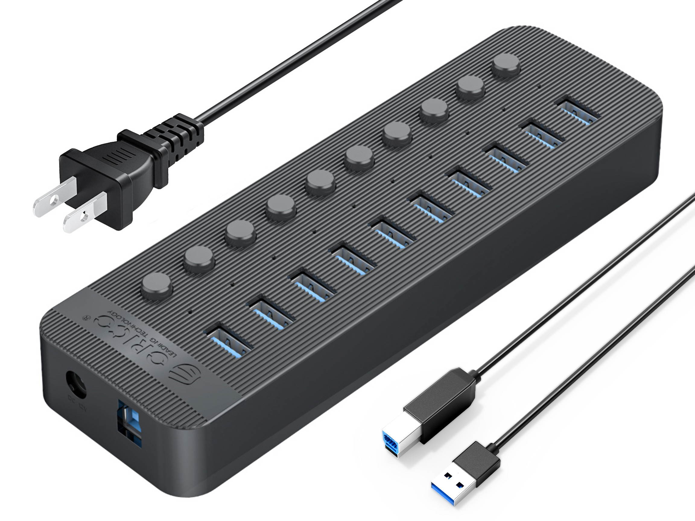 ORICO Industrial USB 3.0 HUB 7/10/13/16 ABS USB OTG Splitter On/Off Switch With 12V Power Adapter Support Charger For Computer