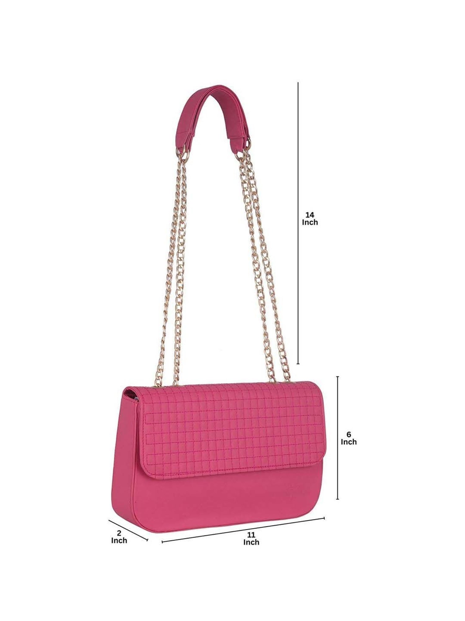 Abeeza Pink Quilted Small Sling Handbag