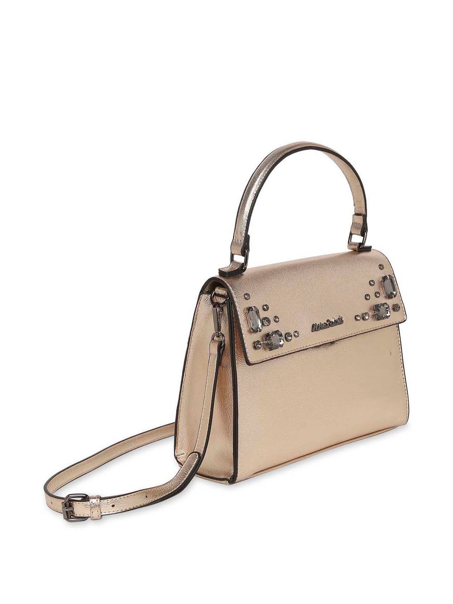 Marina Galanti Golden Embellished Medium Satchel Handbag