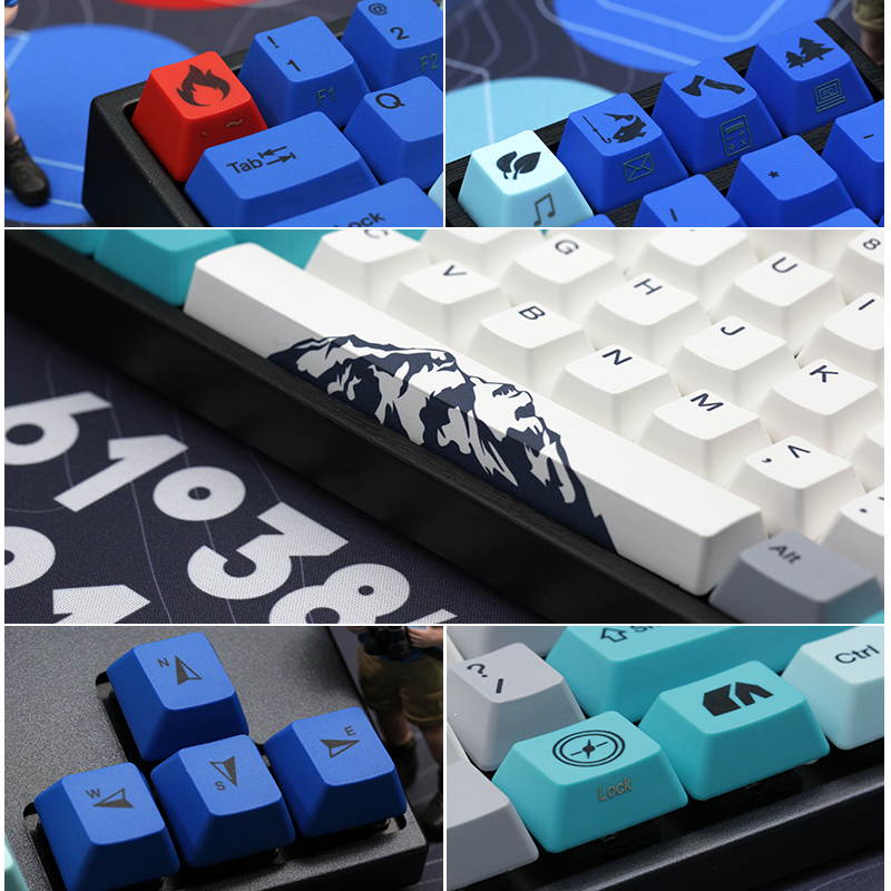 Varmilo  Ergonomic Design, Cool Exterior 87 Keys USB Wired Cable Detachable Cherry MX Mechanical Gaming  Keyboard With White Backlit For Office And Game, PBT Keycaps - VA87M Nordic Summit Verison