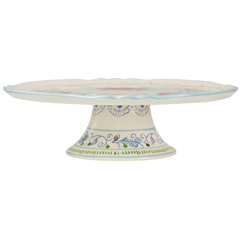 Gibson Elite Anaya 12 Inch Hand Painted Stoneware Cake Stand