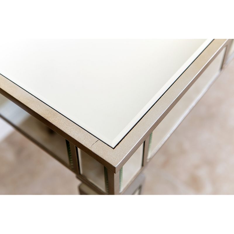 Ofelia Mirrored Desk Silver - Abbyson Living