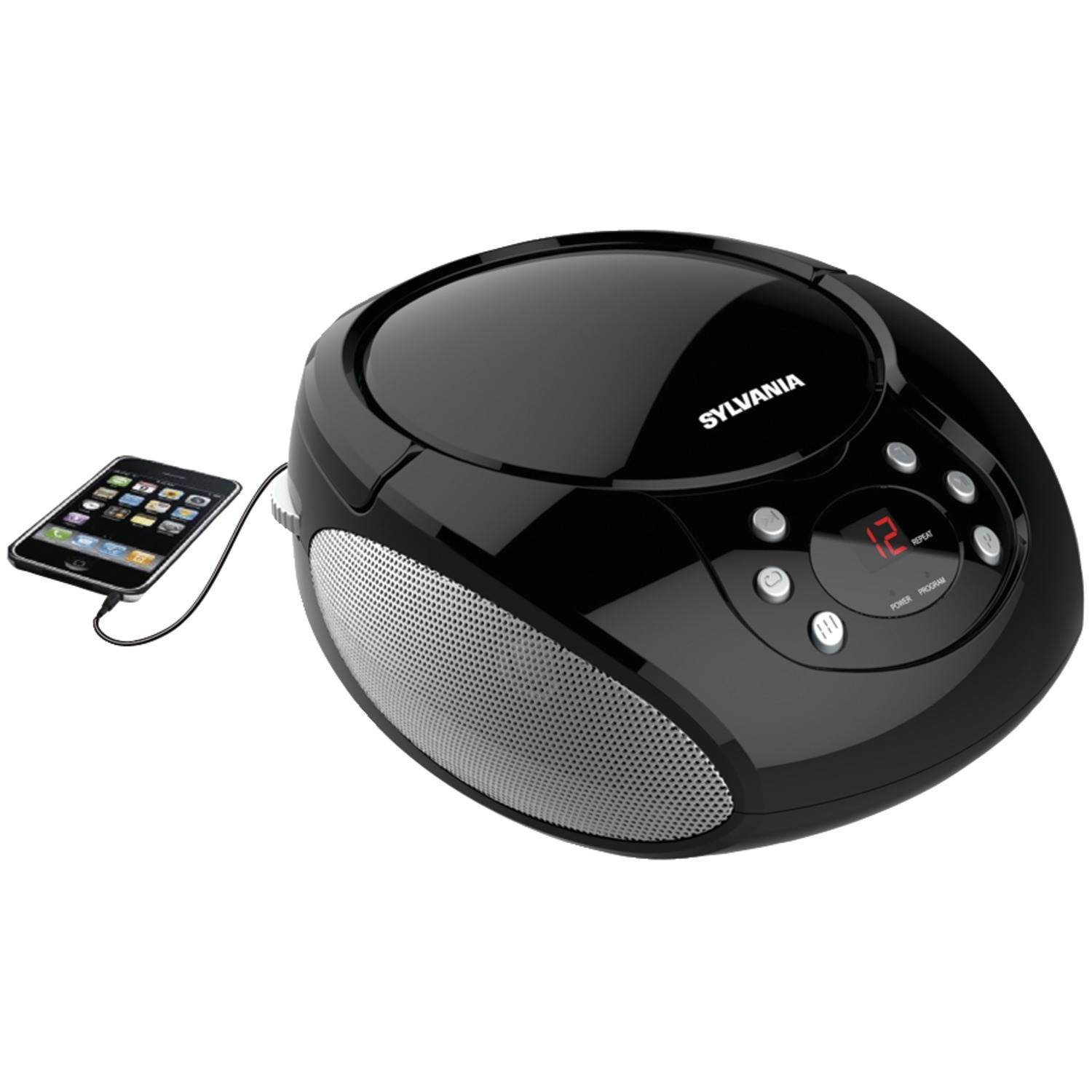 SYLVANIA SRCD261-B-BLACK Portable CD Player with AM/FM Radio (Black)