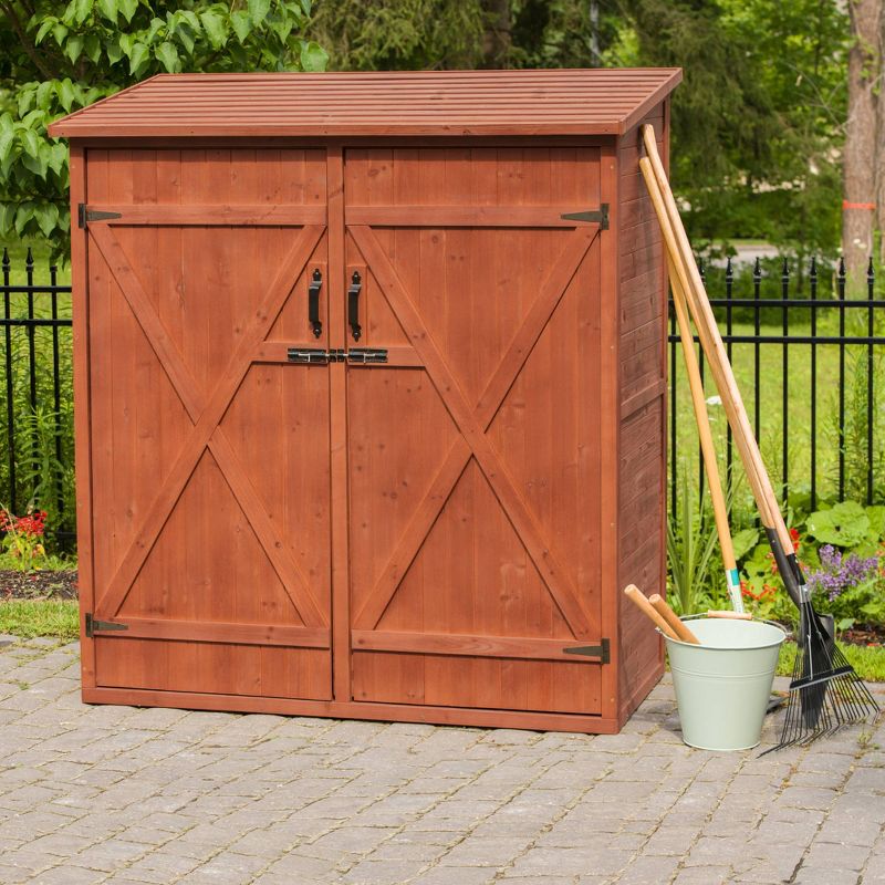 Toomax 76 Cu. Ft. Heavy Duty Weather Resistant Lockable Outdoor Garden Plastic Vertical Storage Shed Cabinet