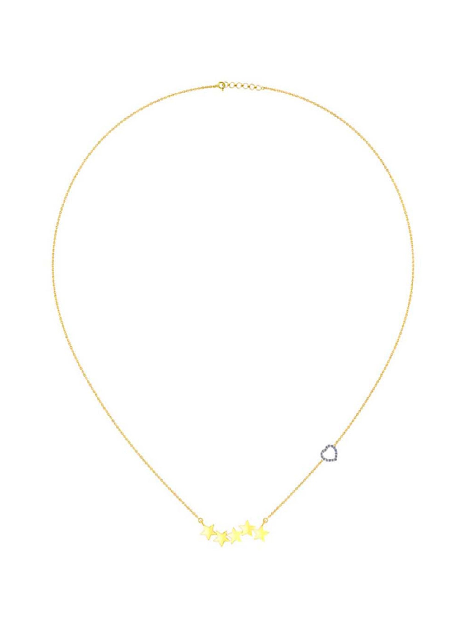 Mia by Tanishq 14 Karat Yellow Gold Two to Tango Diamond Necklace