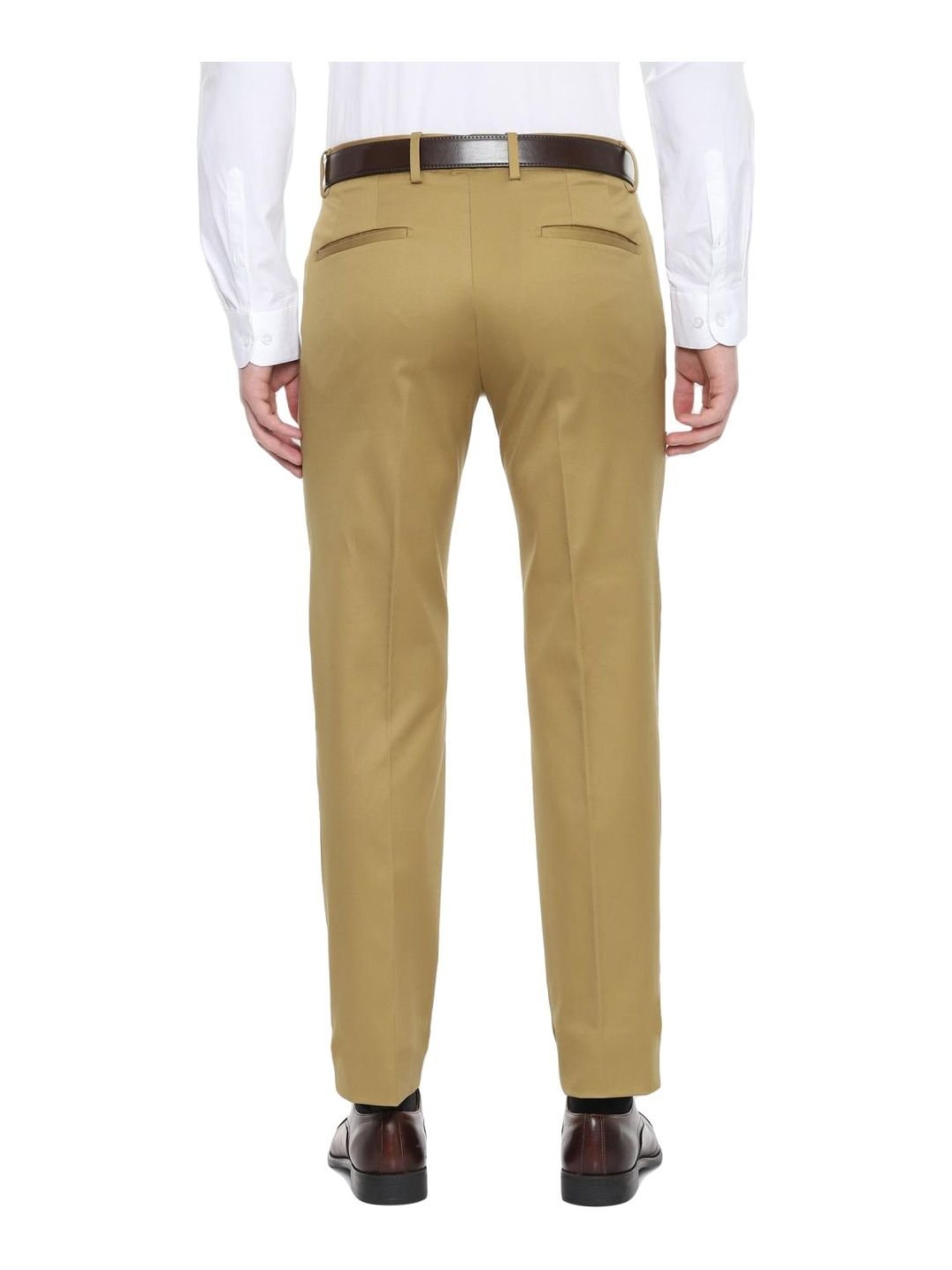 Louis Philippe Permapress Khaki Slim Fit  Trousers