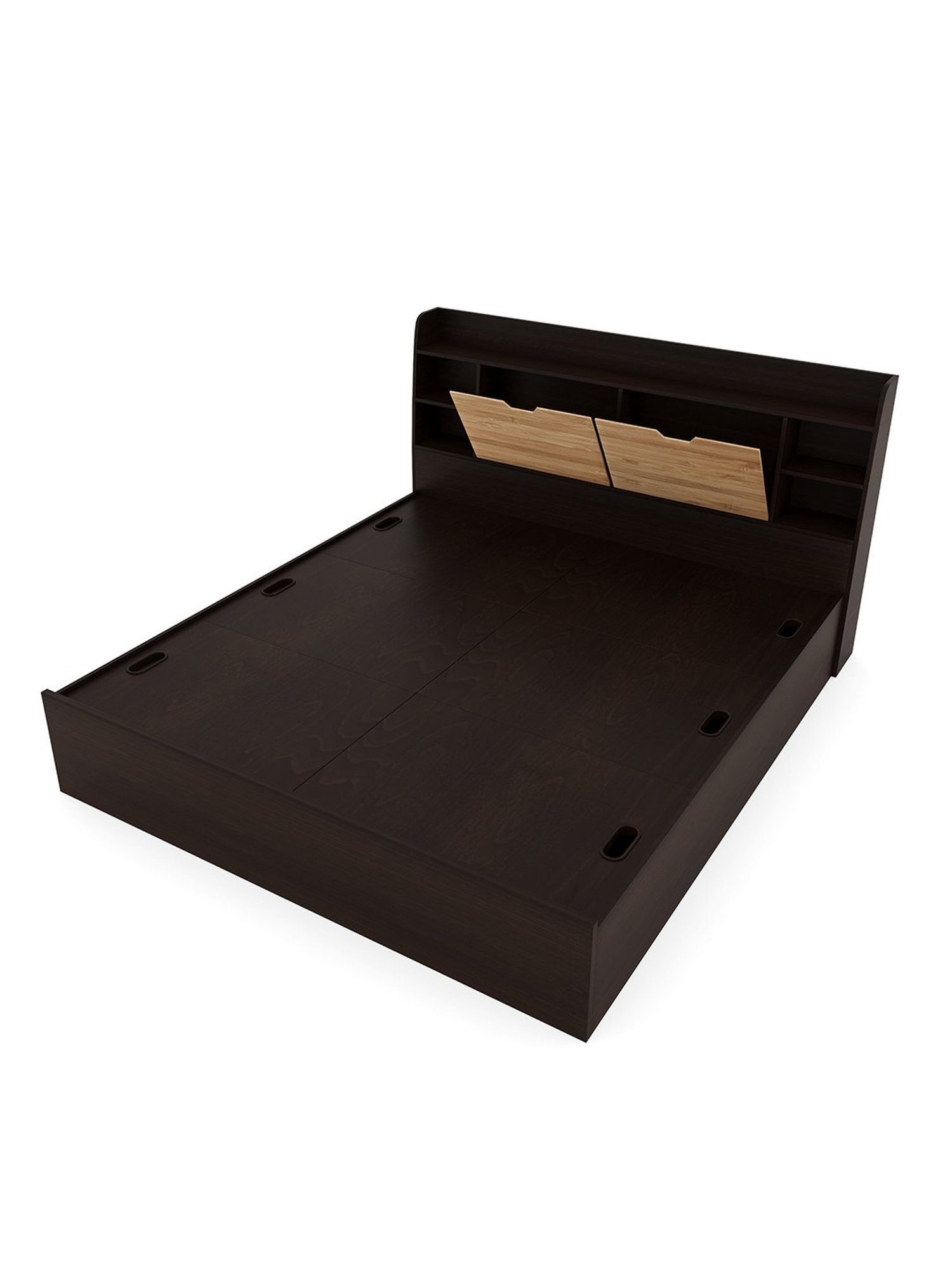 Nilkamal Riva Black Engineered Wood King Size Bed with Storage