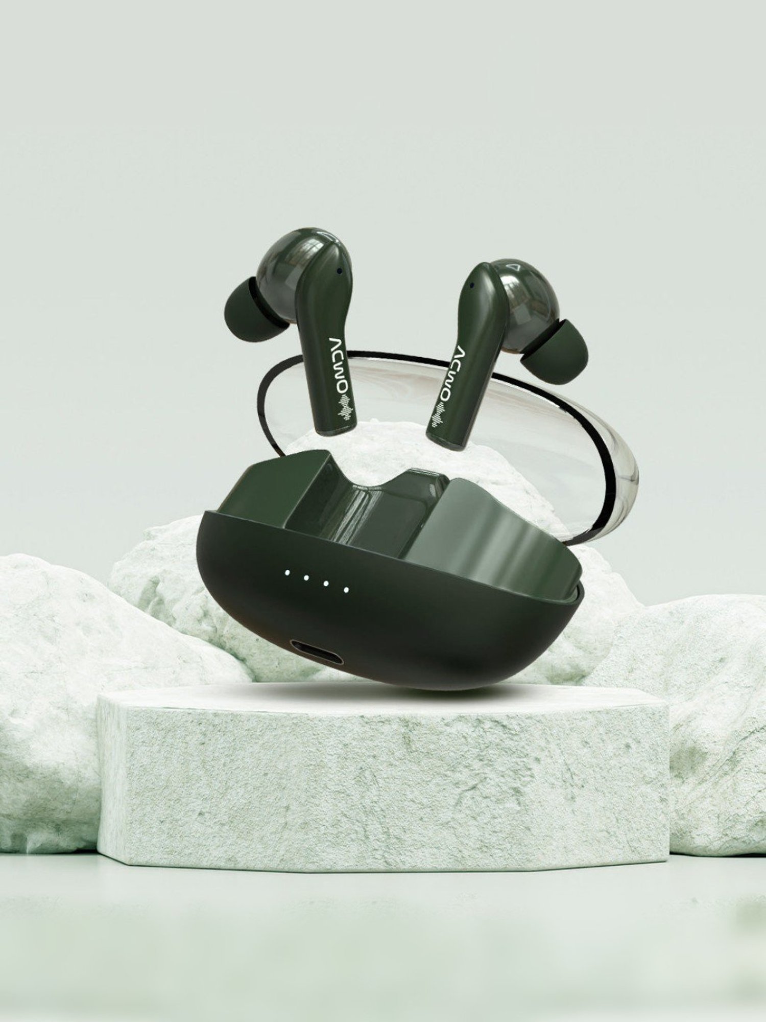 ACwO DwOTS 535 In Ear BT Earbuds with 35H Playtime & BasS BooM X Sound (Moss Green, True Wireless)