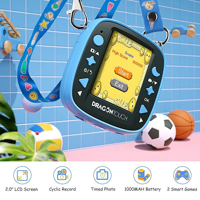 Kidicam 2.0 Kids Action Camera, Waterproof Digital Camera for Boys Girls 1080P Sports Camera Camcorder with 16GB Memory Card (Blue)