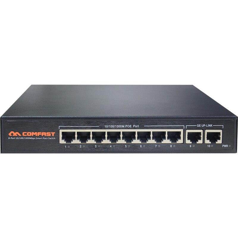 COMFAST 10*10/100/1000Mbps network RJ45 with 20Gbps width New ports POE Broad 10 switch port Gigabit power supply