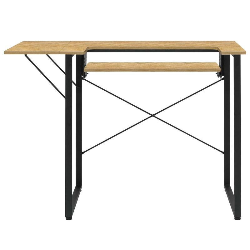 Sew Ready 13406 Dart Wood/Metal Multipurpose Sewing Machine Table Workstation Desk w/ Folding Top for Crafts, Sewing, Laptops, Charcoal Black/Ashwood