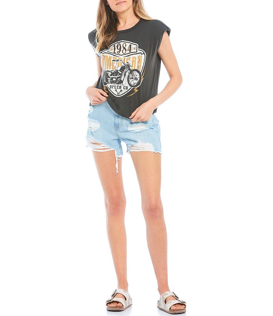 Originality American Moto 1984 Shoulder Pad Graphic Muscle Tank Top