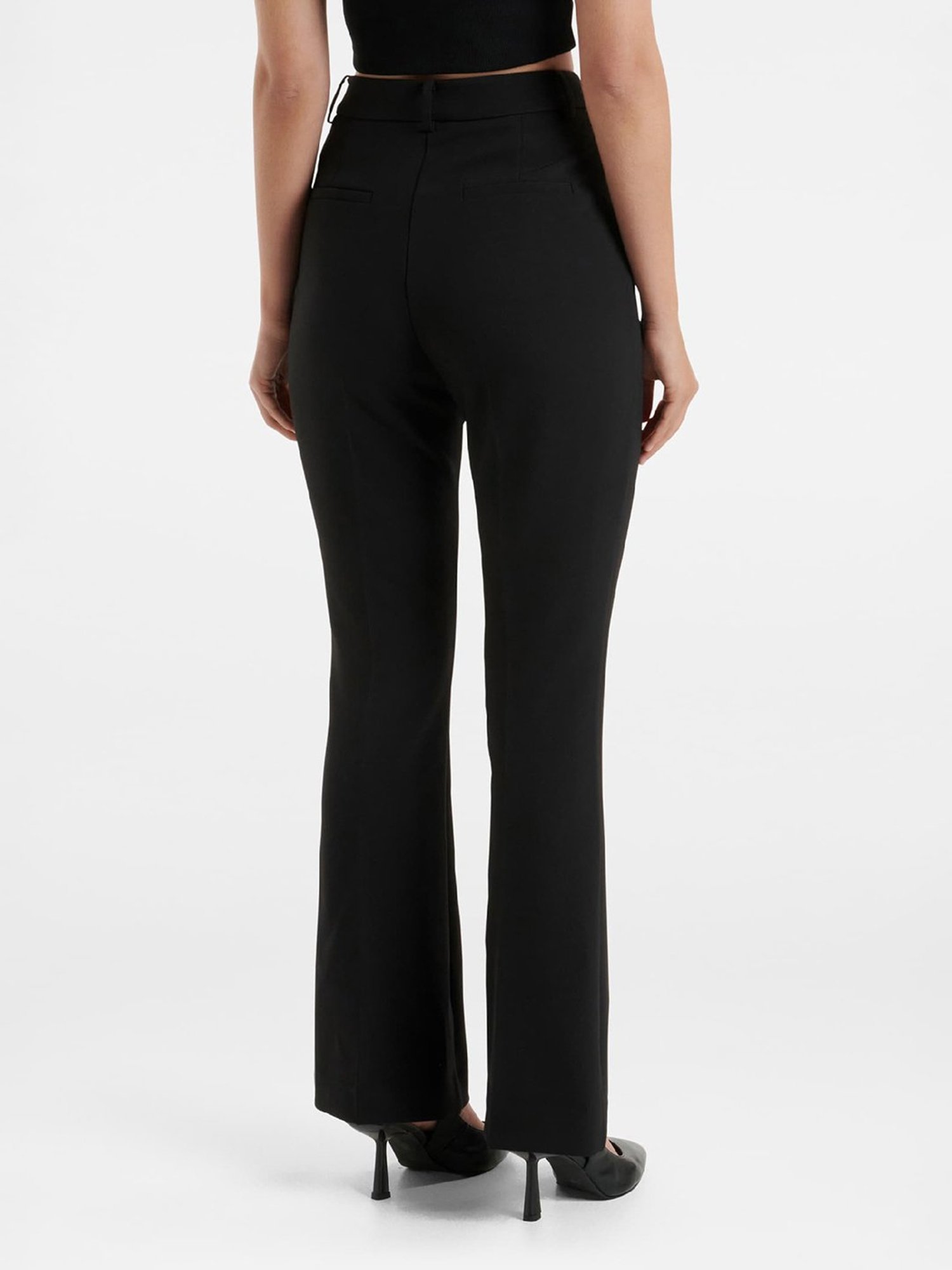 Crozo By Cantabil Black Checks Regular Fit Mid Rise Trousers