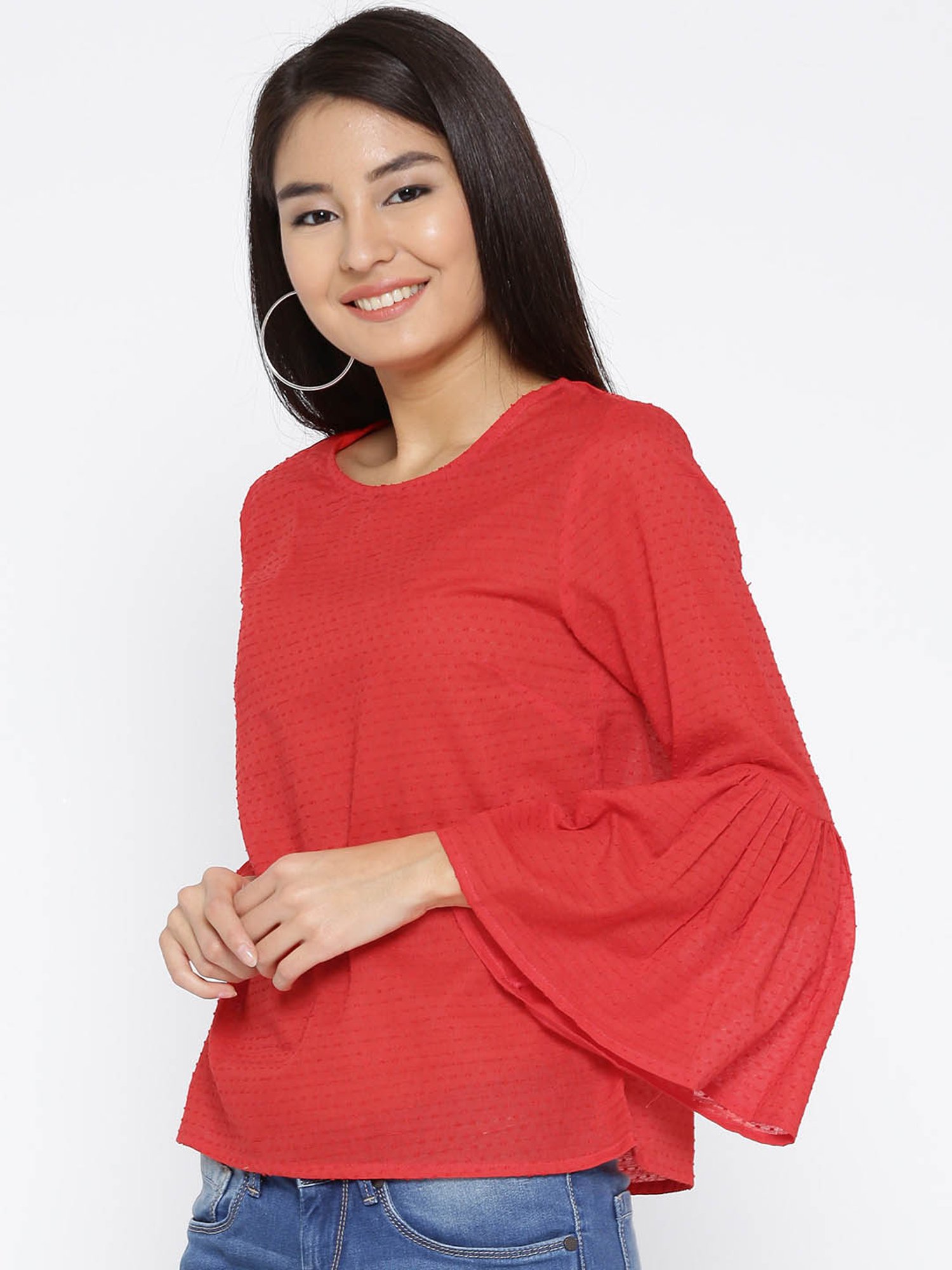 Sera Red Printed Top