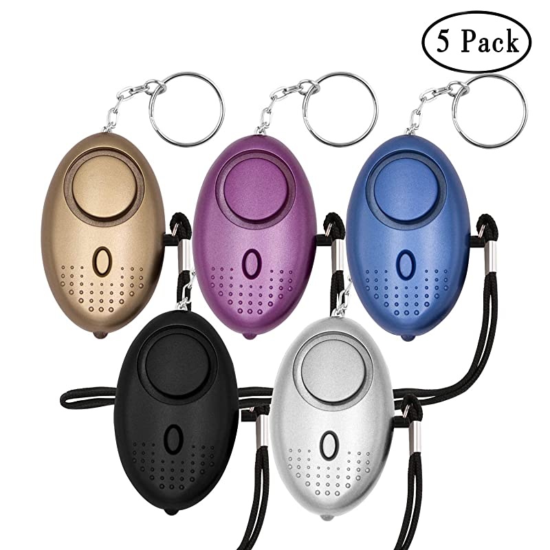 Safe Sound Personal Alarm 5 Pack 140DB Personal Security Alarm Keychain with LED Lights Emergency Safety Alarm for Women Men Children Elderly