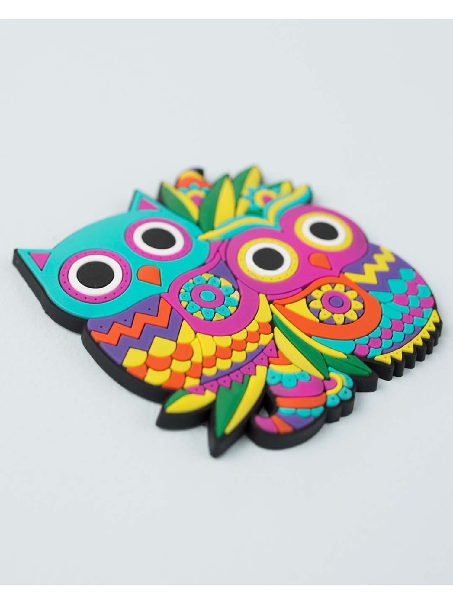Chumbak Owl Multicolor Fridge Magnet - Set of 1