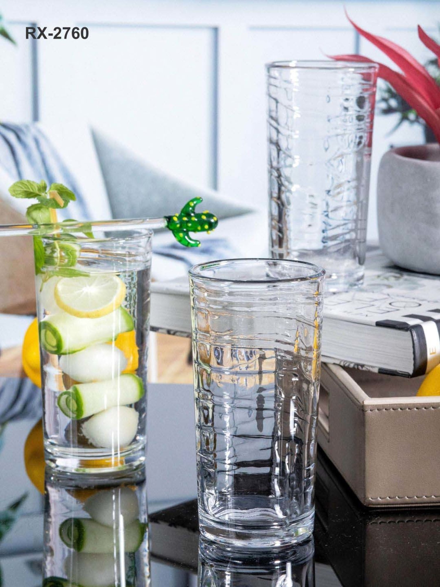 ROXX Tuscany Wave Transparent Glass Tumbler (0.25 L) - Set of 6