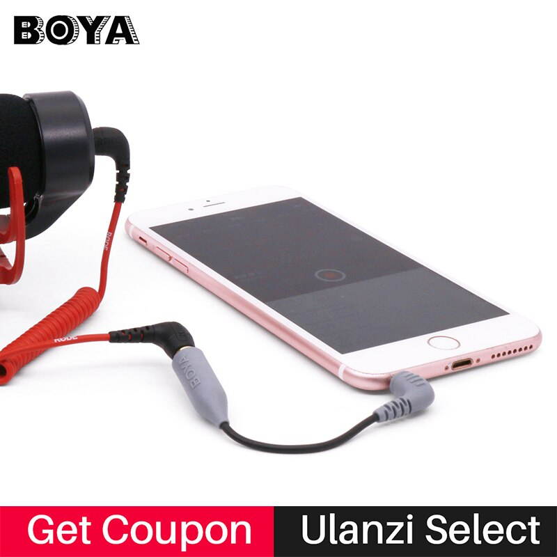 Boya Microphone TRS to TRRS Adapter Cable for RODE Videomicro 3.5MM for iPhone 7 8 X XR XS 11 Pro Max Samsung S10 Plus (1pcs)
