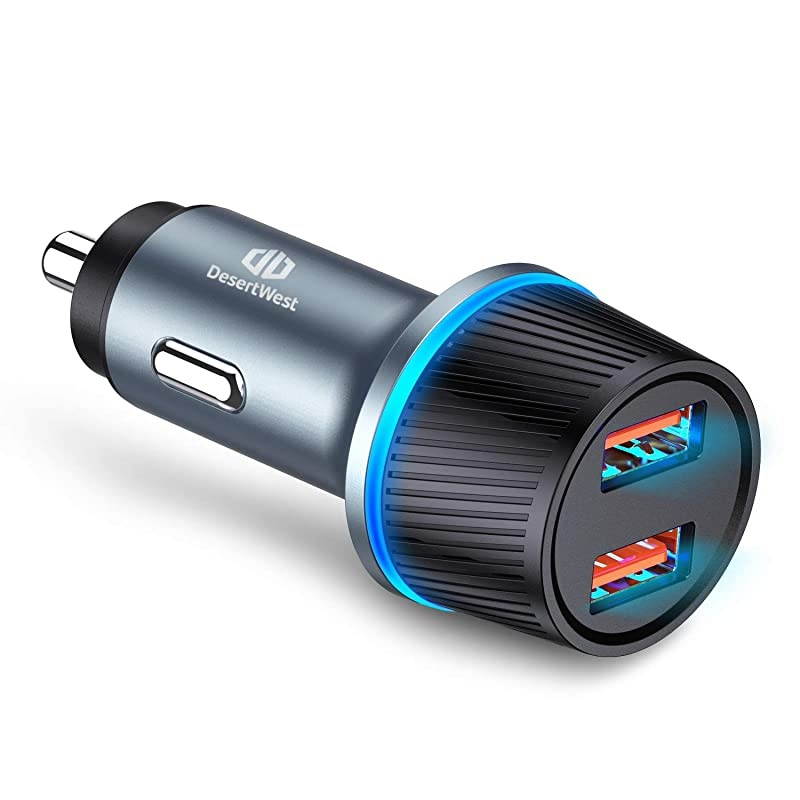 Car Charger 36W Double Quick Charge 30 Fast Car ChargerUSB Car Charger AdapterAutomatically IdentifyCompatible for iPhone XRXSXXs MaxSamsung Galaxy S7S9S8+More Mode