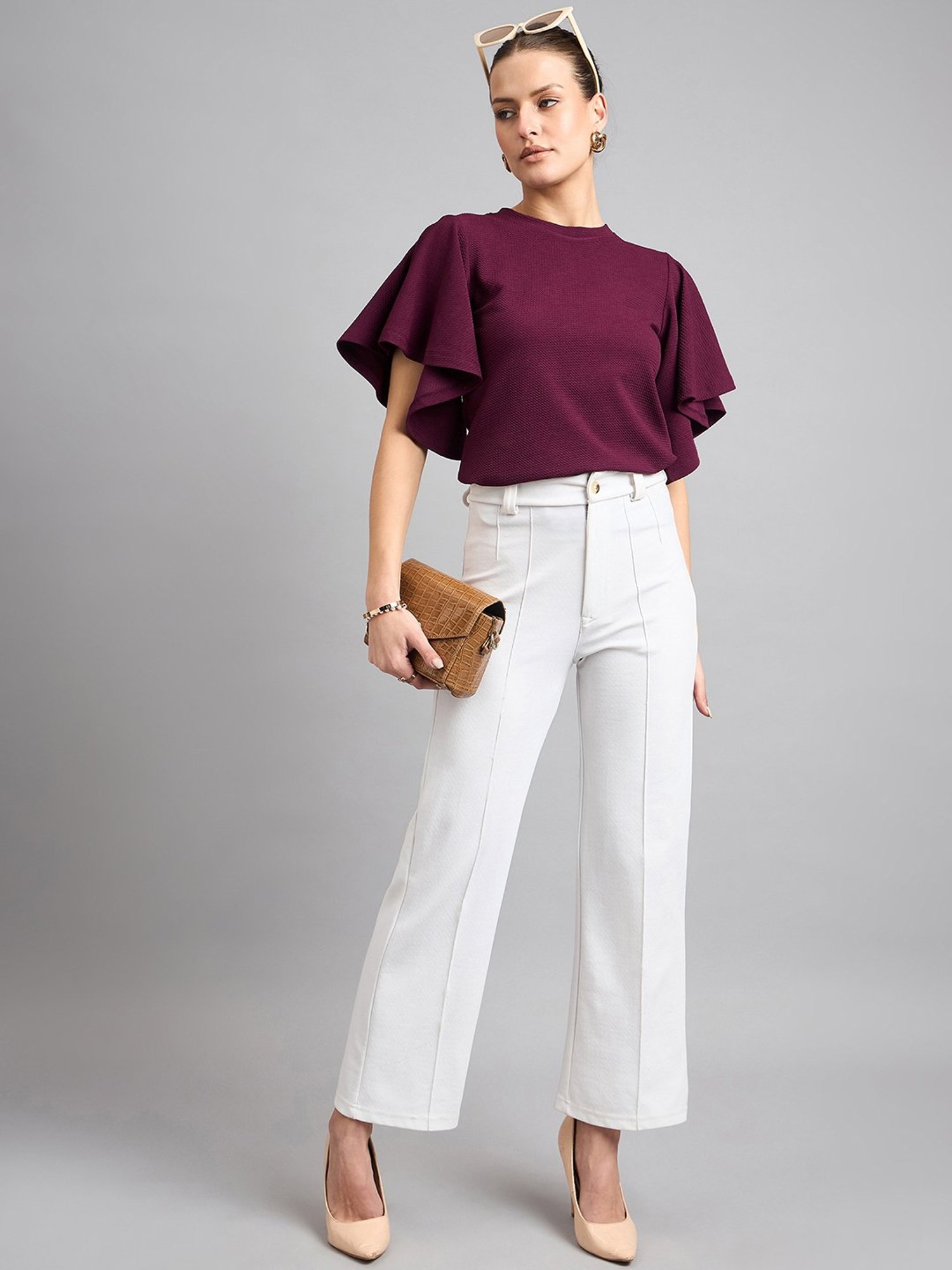 Style Quotient Maroon Regular Fit Top