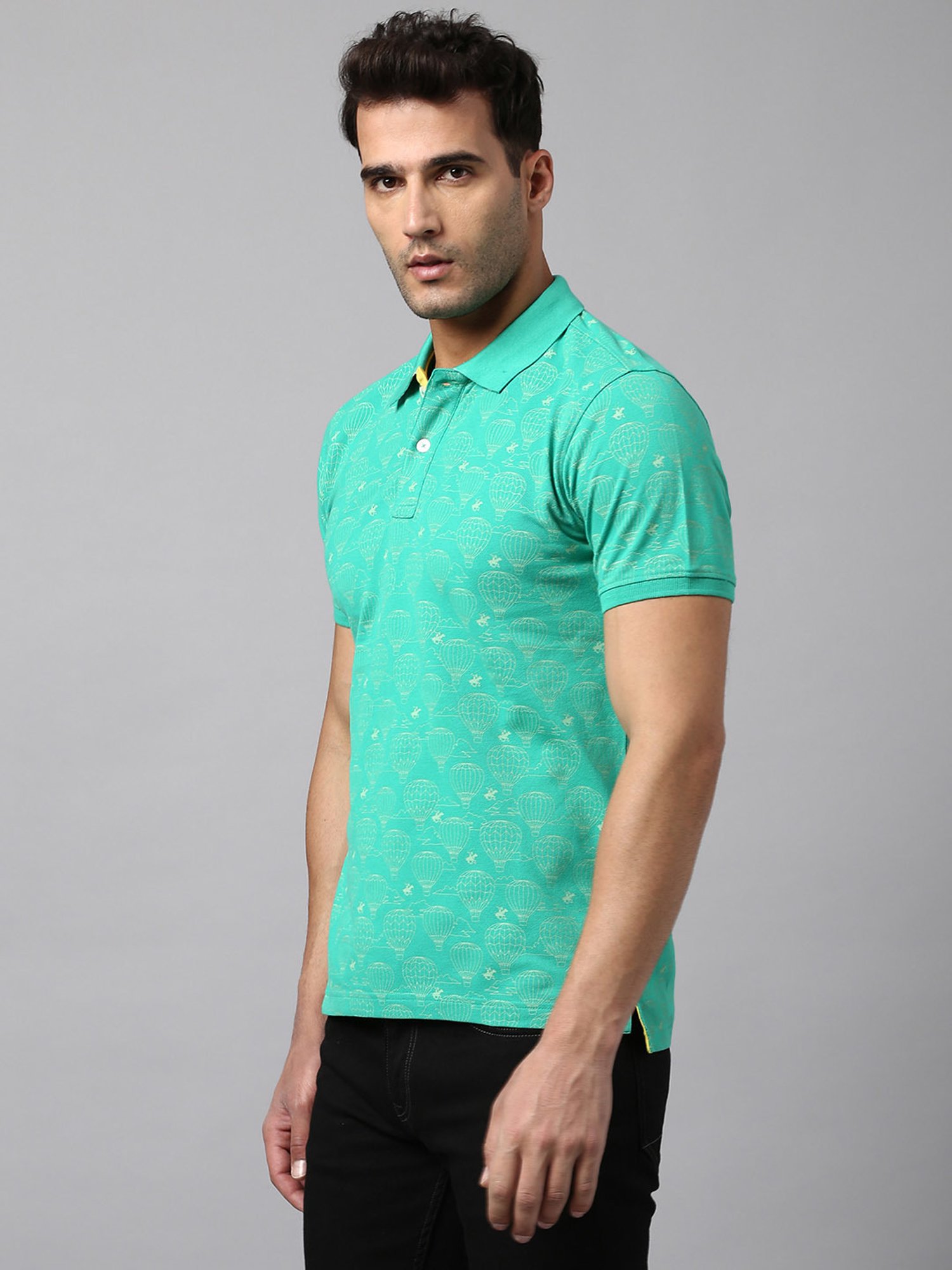 Beverly Hills Polo Club Green Regular Fit Cotton Polo T-Shirt