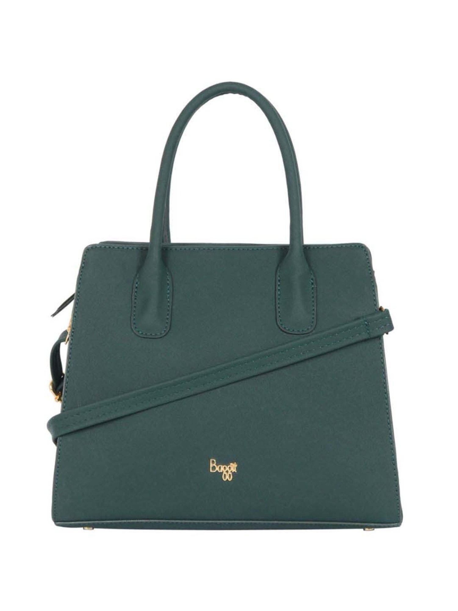 Baggit Green Solid Medium Handbag