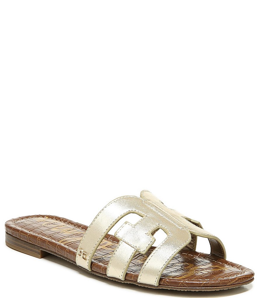 Sam Edelman Bay Metallic Double E Leather Sandals