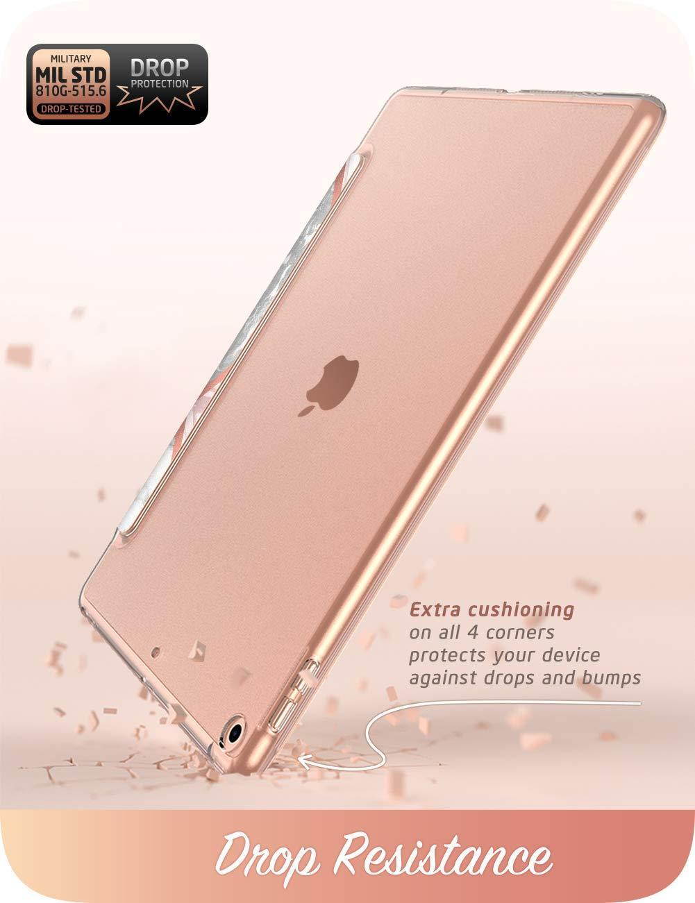 i-Blason Cosmo Lite Case for New iPad 7th Generation, iPad 10.2 2019 Case, Slim Trifold Stand Smart Case Translucent Hard Back Protective Cover with Auto Sleep/Wake (Marble)