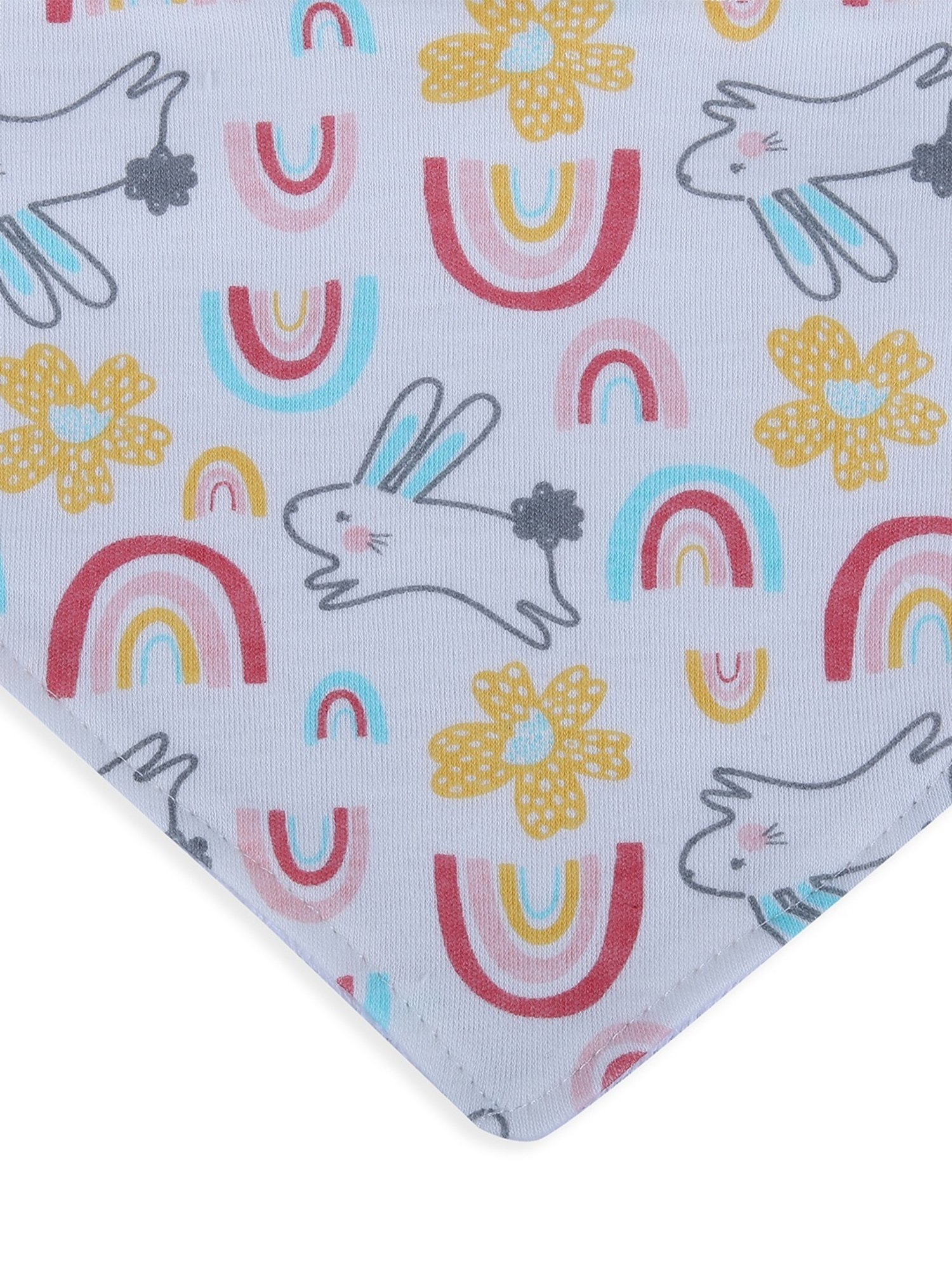 Baby Moo Kids Pink & White Cotton Printed Bib (Pack of 3)